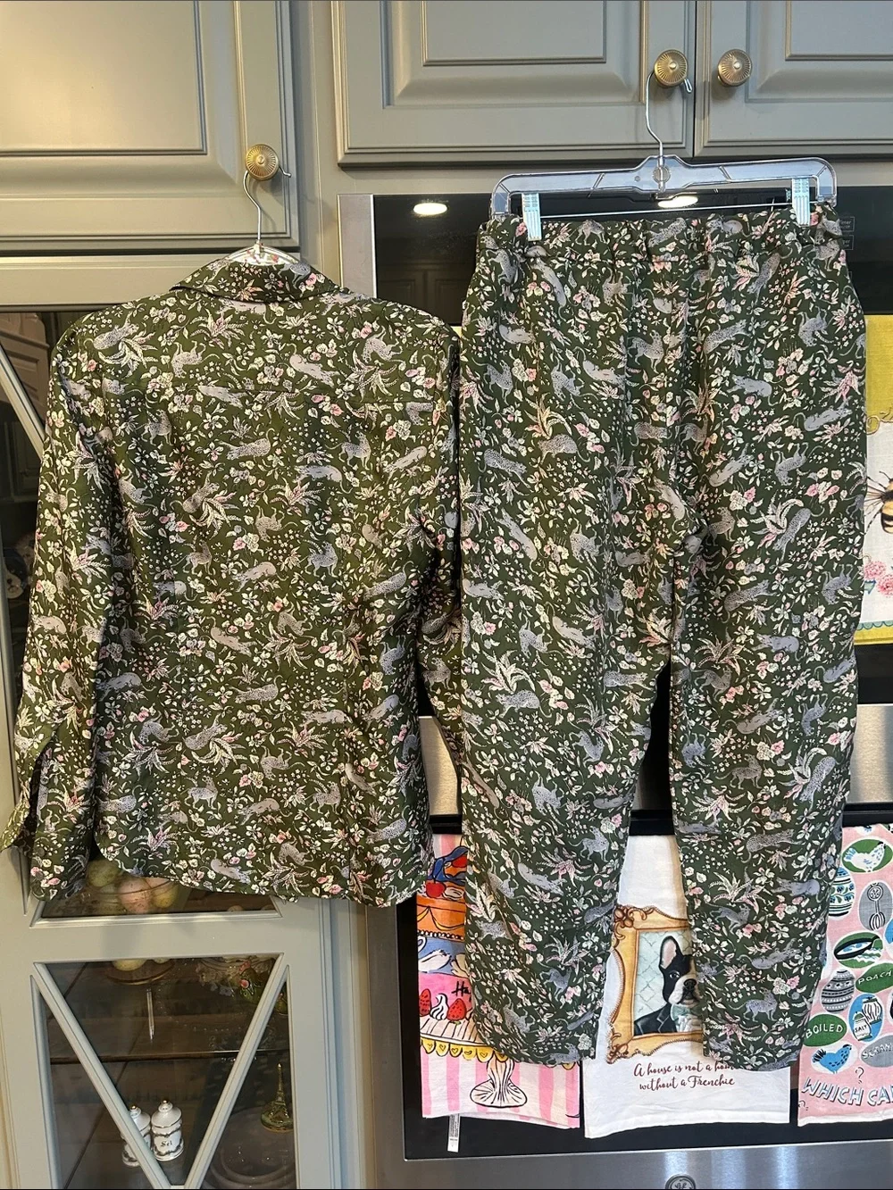 J. Crew Green Floral Women's Collections Toile Silk Set